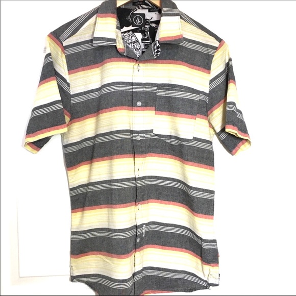 VOLCOM Horzy Short Sleeve Slim Fit Button Shirt - Picture 7 of 7